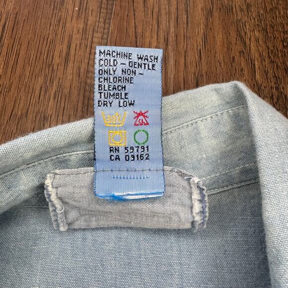 Cambridge Dry Goods Co vintage SIZE 8 sleeveless denim button front tie COTTON - Picture 3 of 9